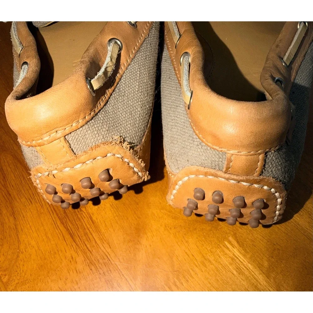 Cole‎ Haan Mens Grant Canvas Leather Driver Loafers Brown C14623 Size 7 M